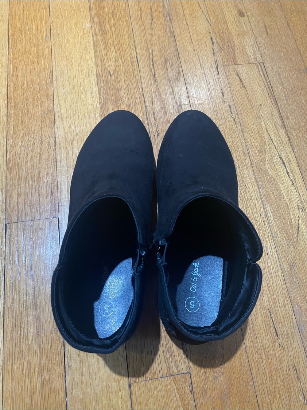 Cat & Jack Black Ankle Booties with Side Zip